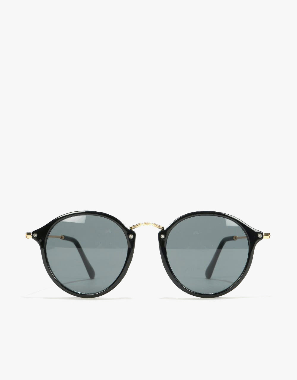 Route One Oversize Round Sunglasses - Black/Gold