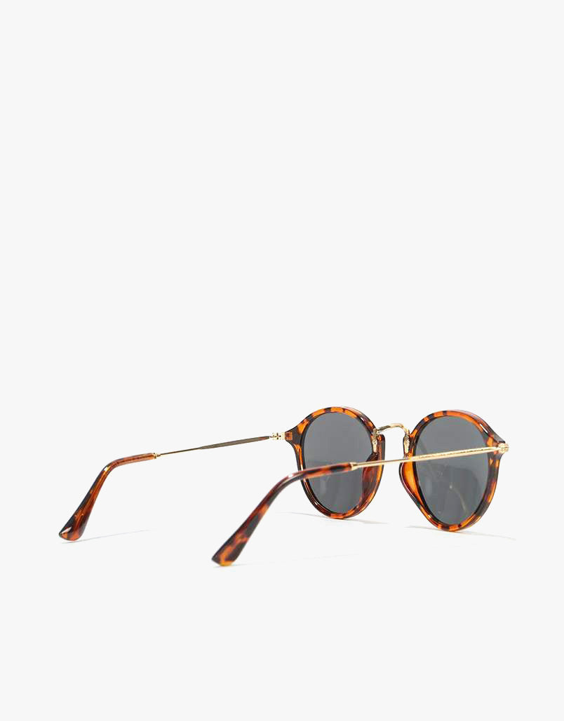 Route One Oversize Round Sunglasses - Tortoise/Gold
