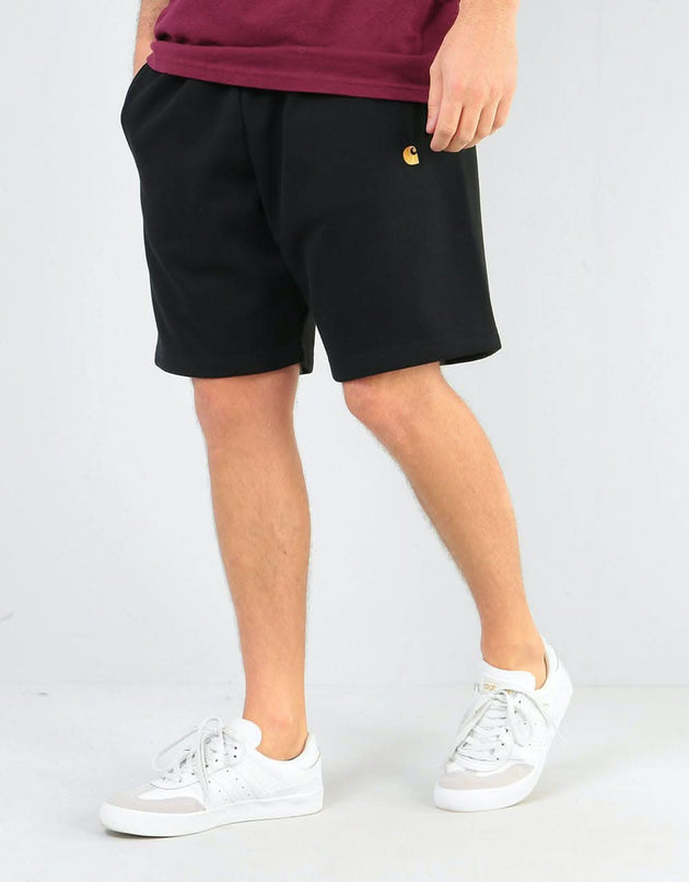 Carhartt WIP Chase Sweat Short - Black/Gold