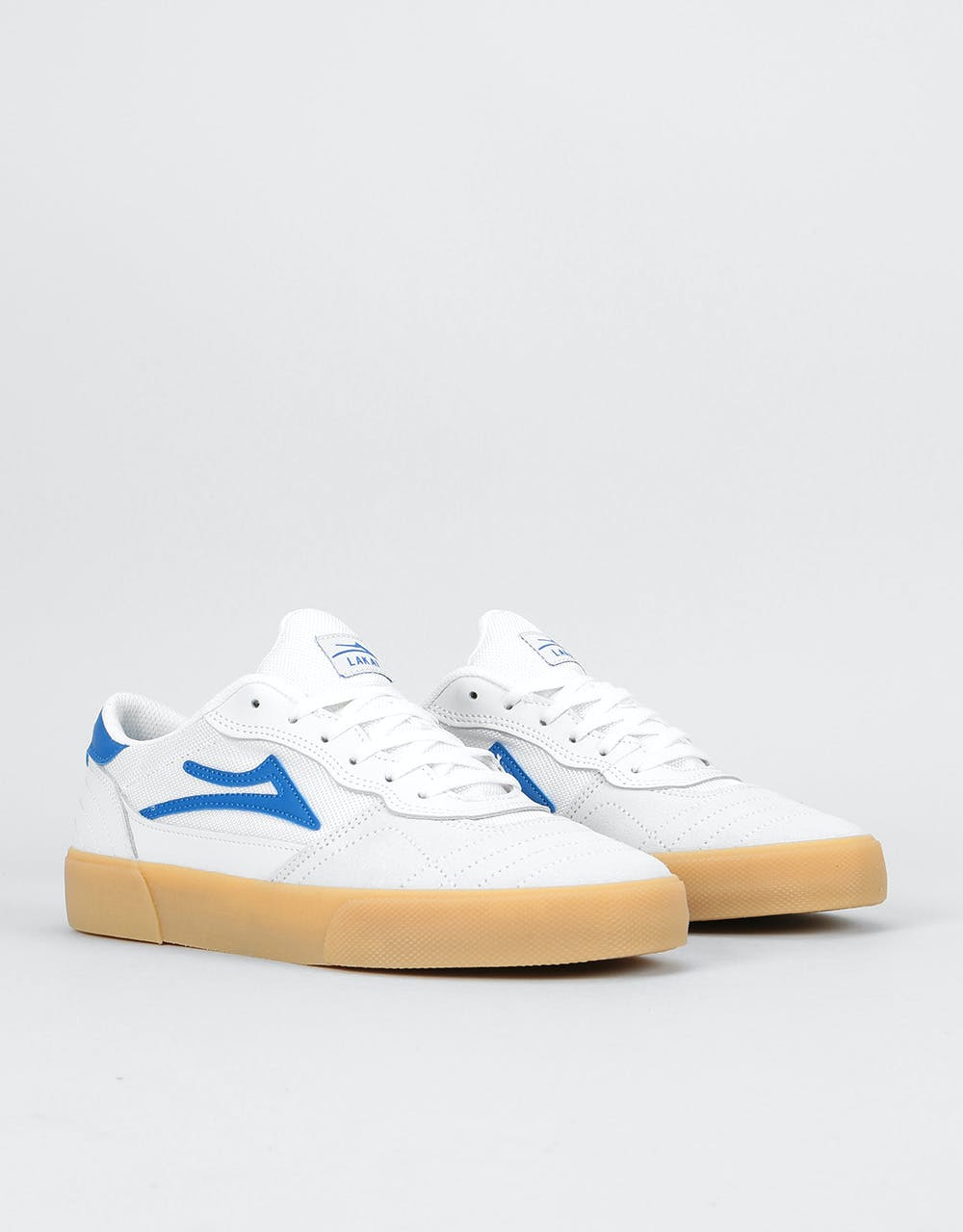 Lakai Cambridge Skate Shoes - White/Blue Suede