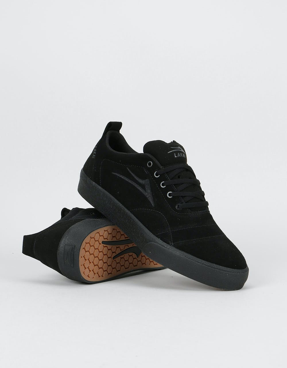 Lakai Bristol Skate Shoes - Black/Black Suede