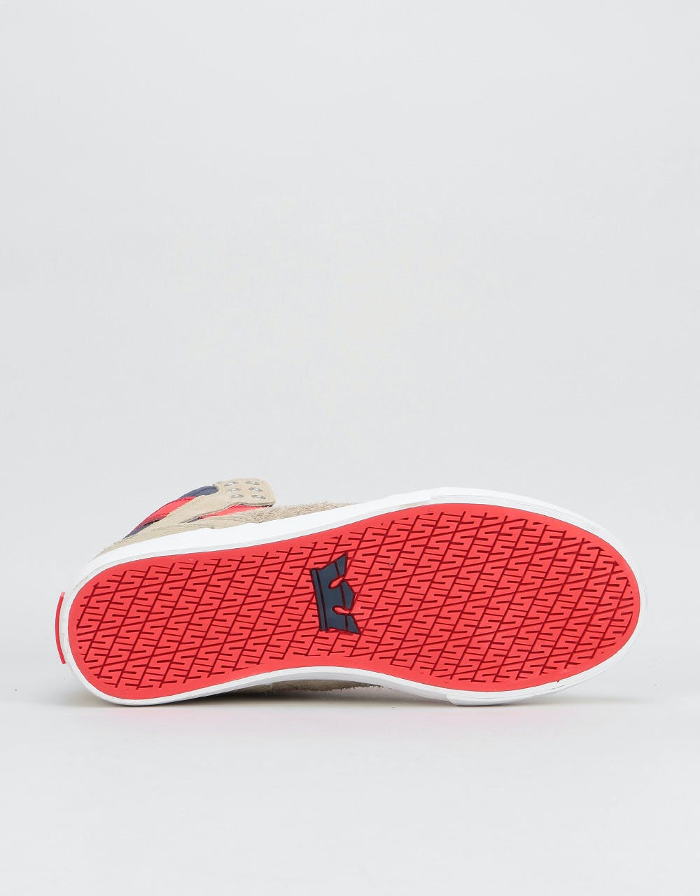 Supra Skytop Skate Shoes - Stone/Risk Red-White