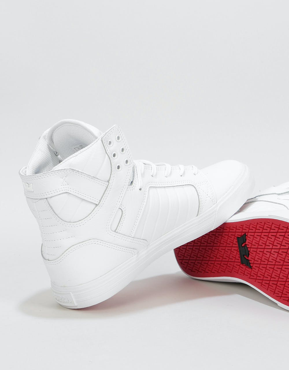 Supra Skytop Skate Shoes - White/White-Red