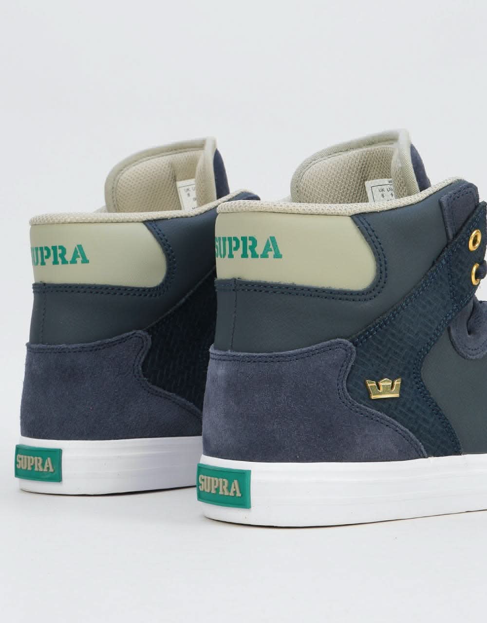 Supra Vaider Skate Shoes - Navy/Stone-White