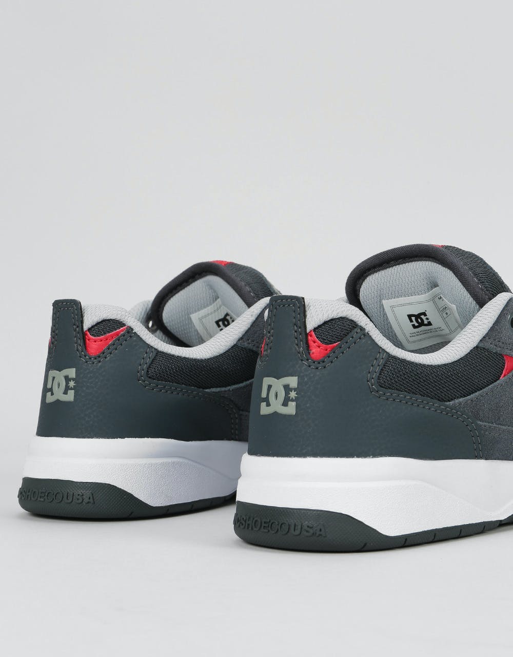 DC Penza Skate Shoes - Grey/Grey/Red
