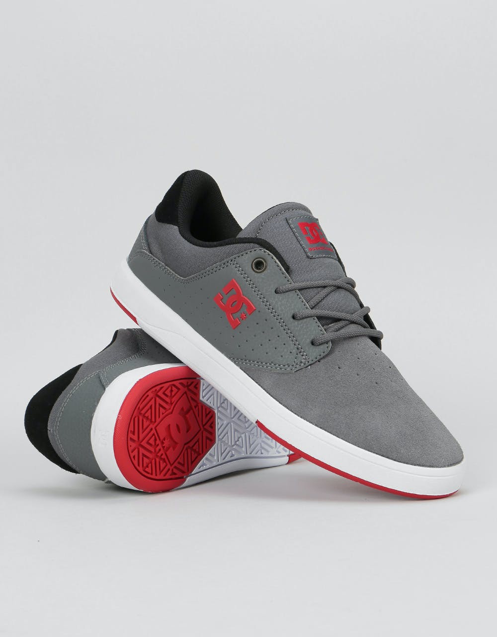 DC Plaza TC Skate Shoes - Grey/Red