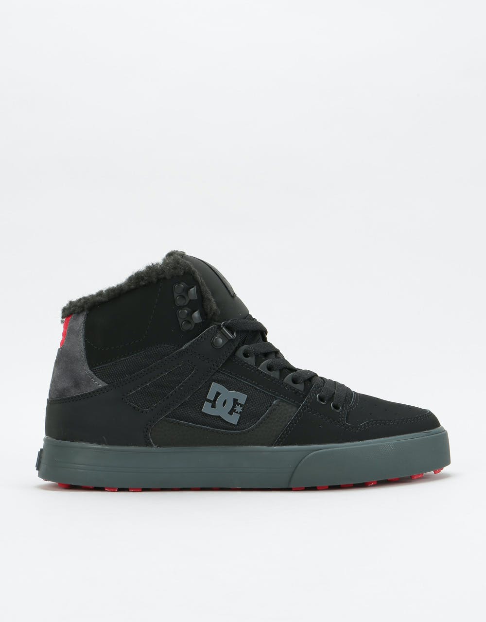 DC Pure High-Top WC WNT Skate Shoes - Black/Grey/Red
