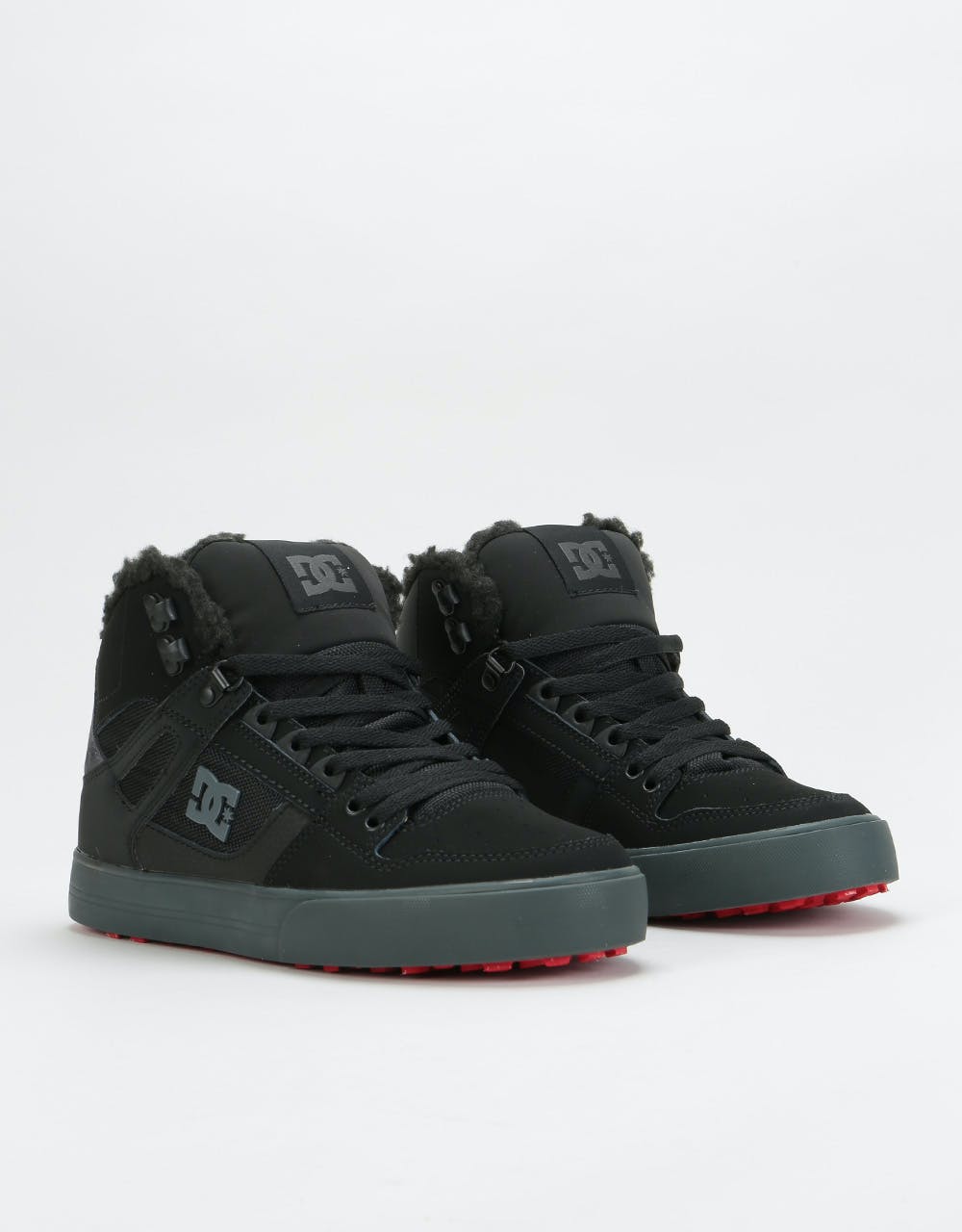 DC Pure High-Top WC WNT Skate Shoes - Black/Grey/Red