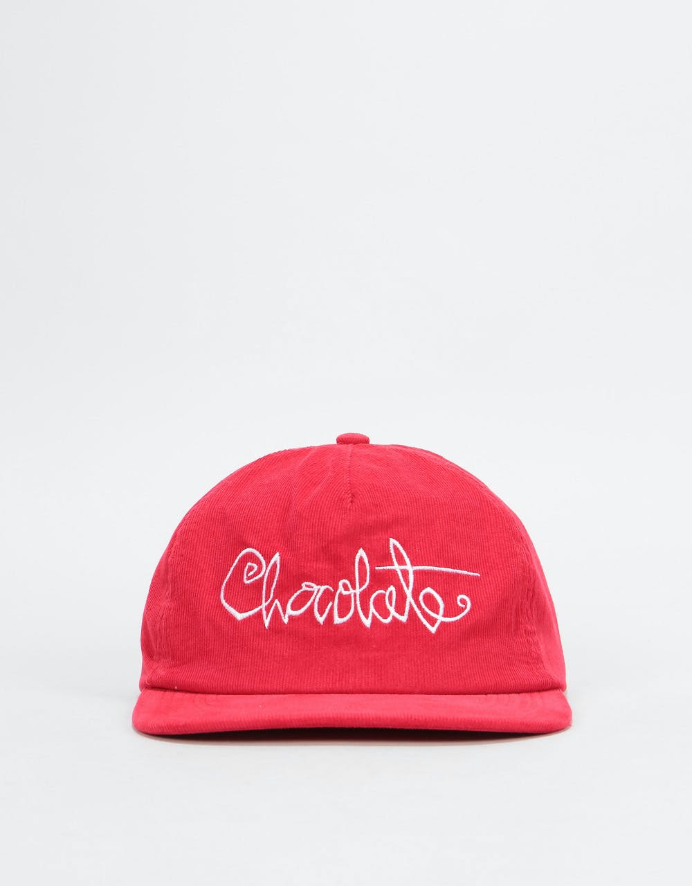 Chocolate Script Cord Snapback Cap - Red