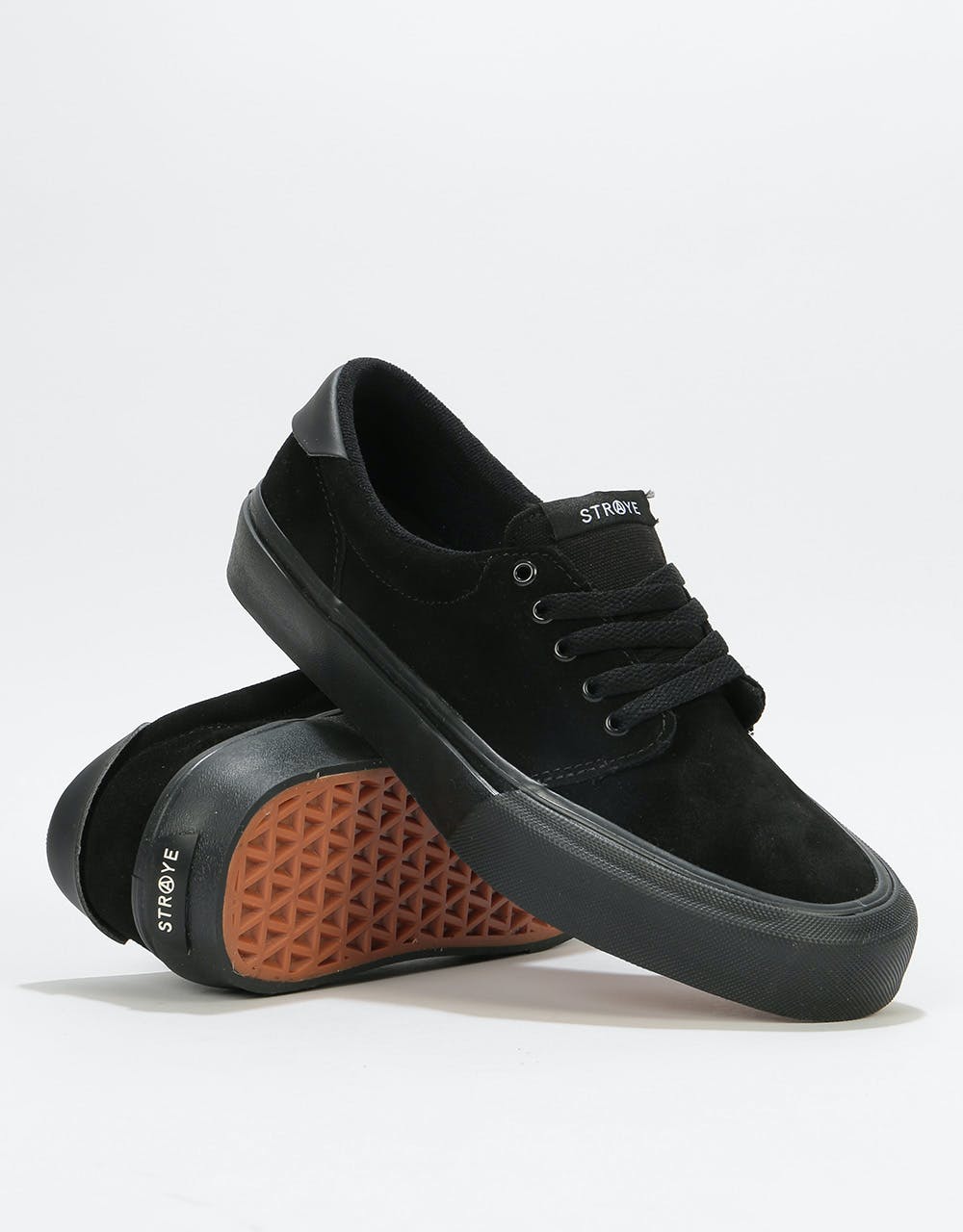 Straye Fairfax Skate Shoes - Black/Black Suede
