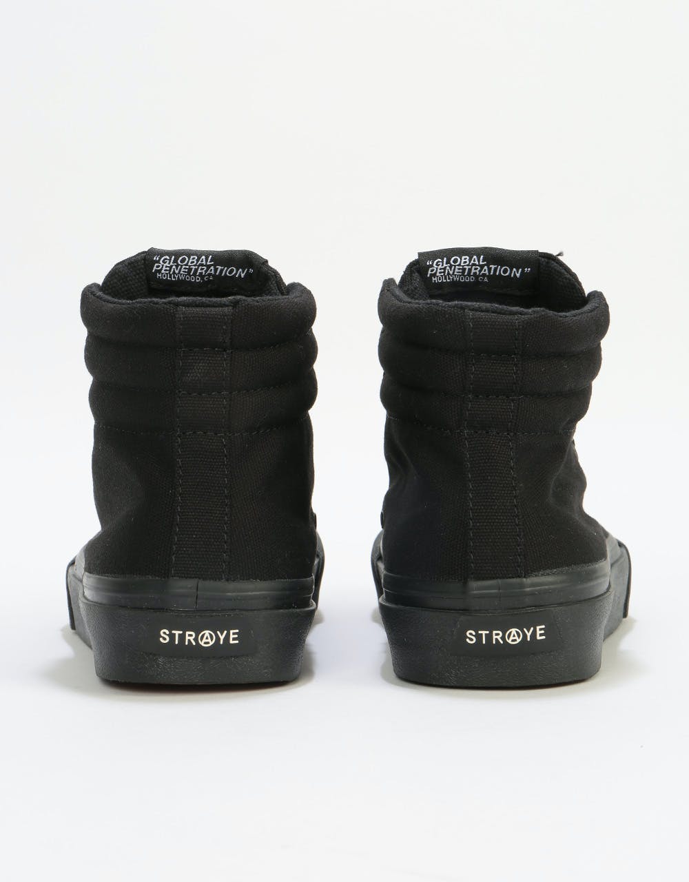 Straye Venice High Skate Shoes - Black/Black Canvas
