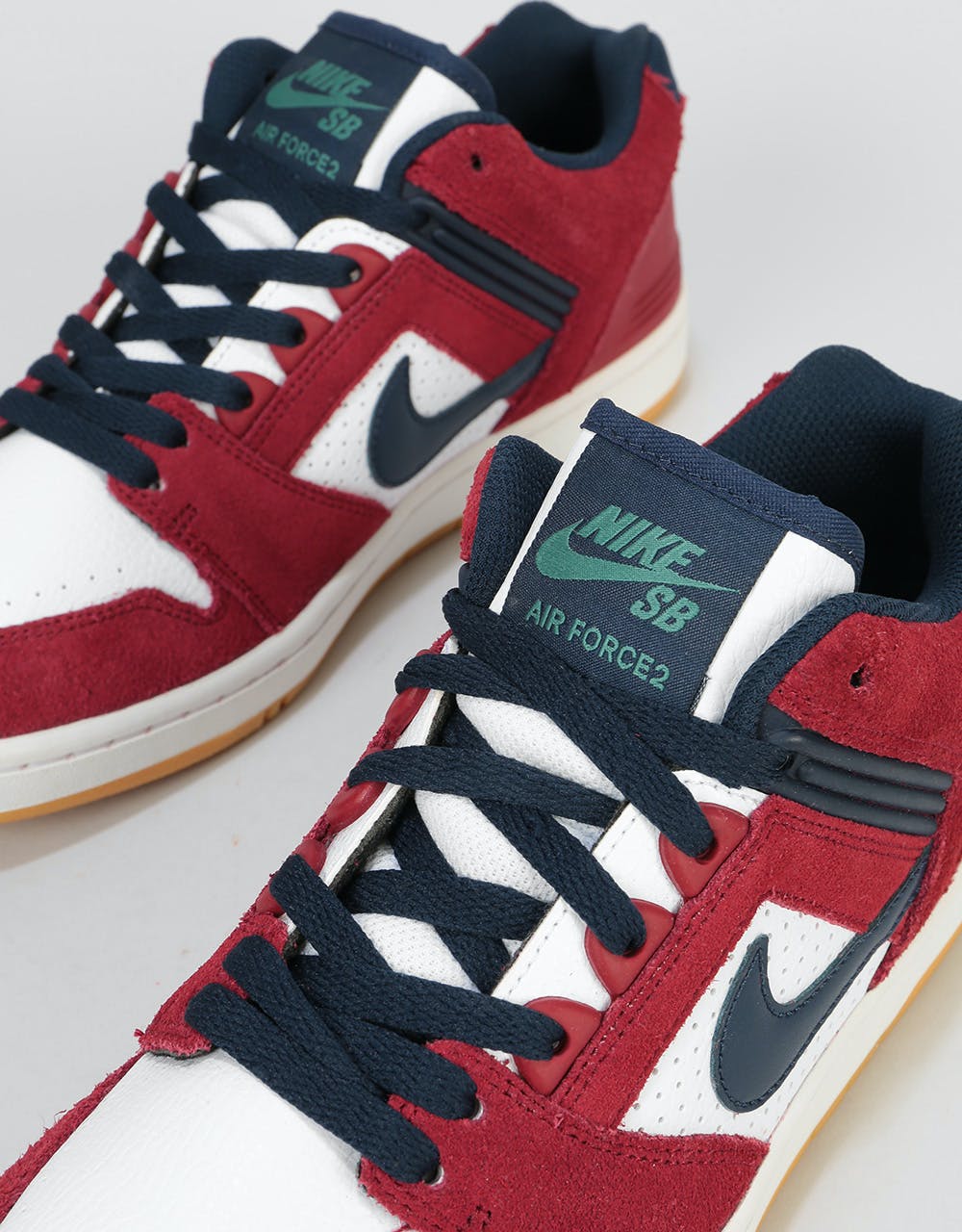 Nike SB Air Force II Low Skate Shoes - Team Red/Obsidian-White-White