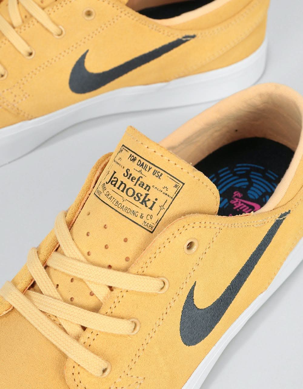 Sb janoski gold anthracite and white suede skate shoes Clearance