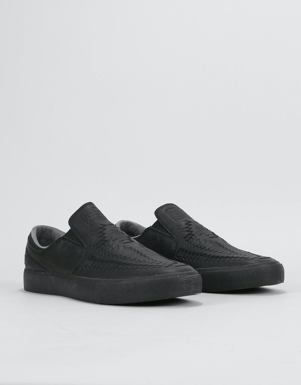 Nike SB Zoom Janoski Slip RM Crafted Skate Shoes - Black/Black-Black