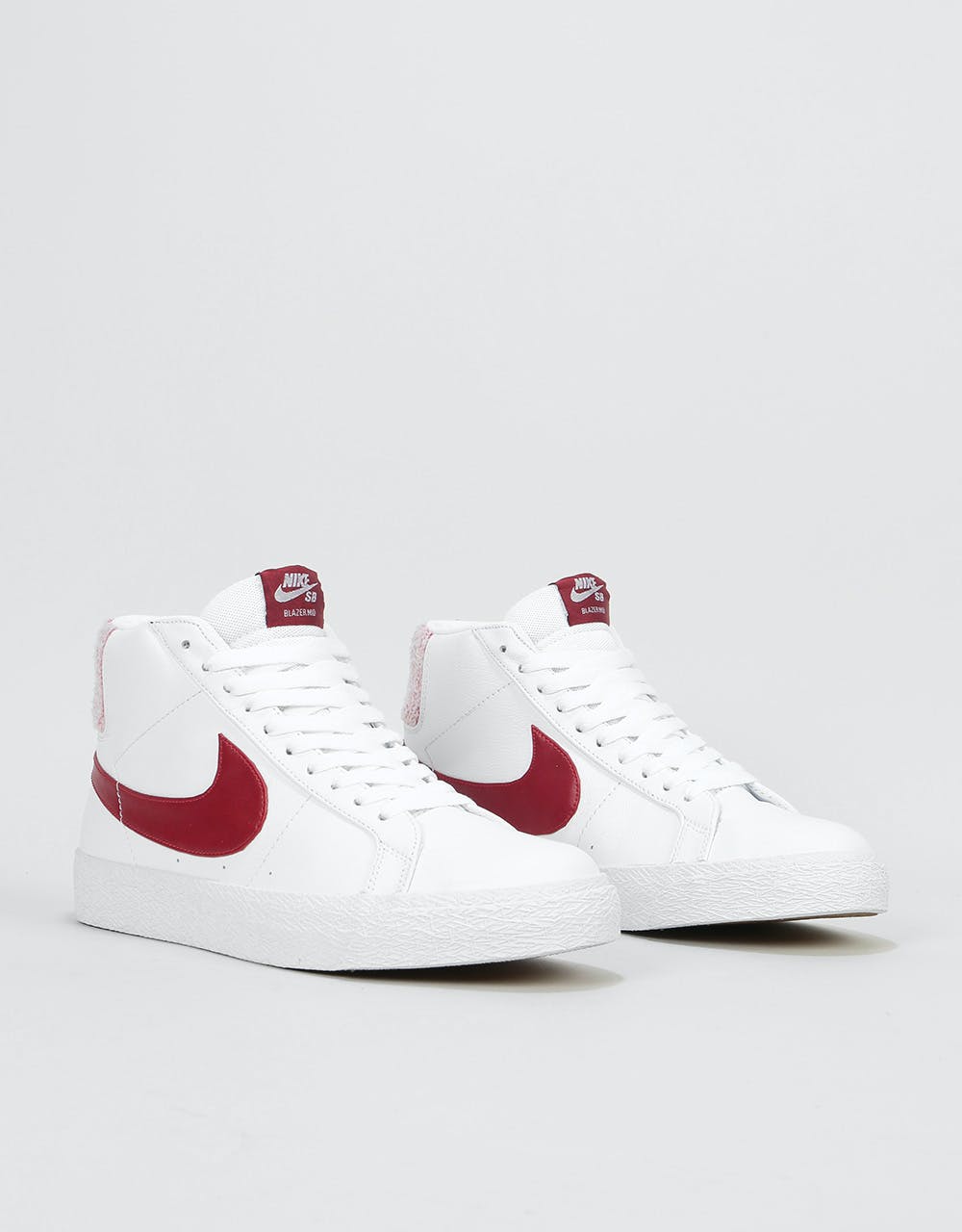 Nike SB Zoom Blazer Mid Premium Skate Shoes - White/Team Red
