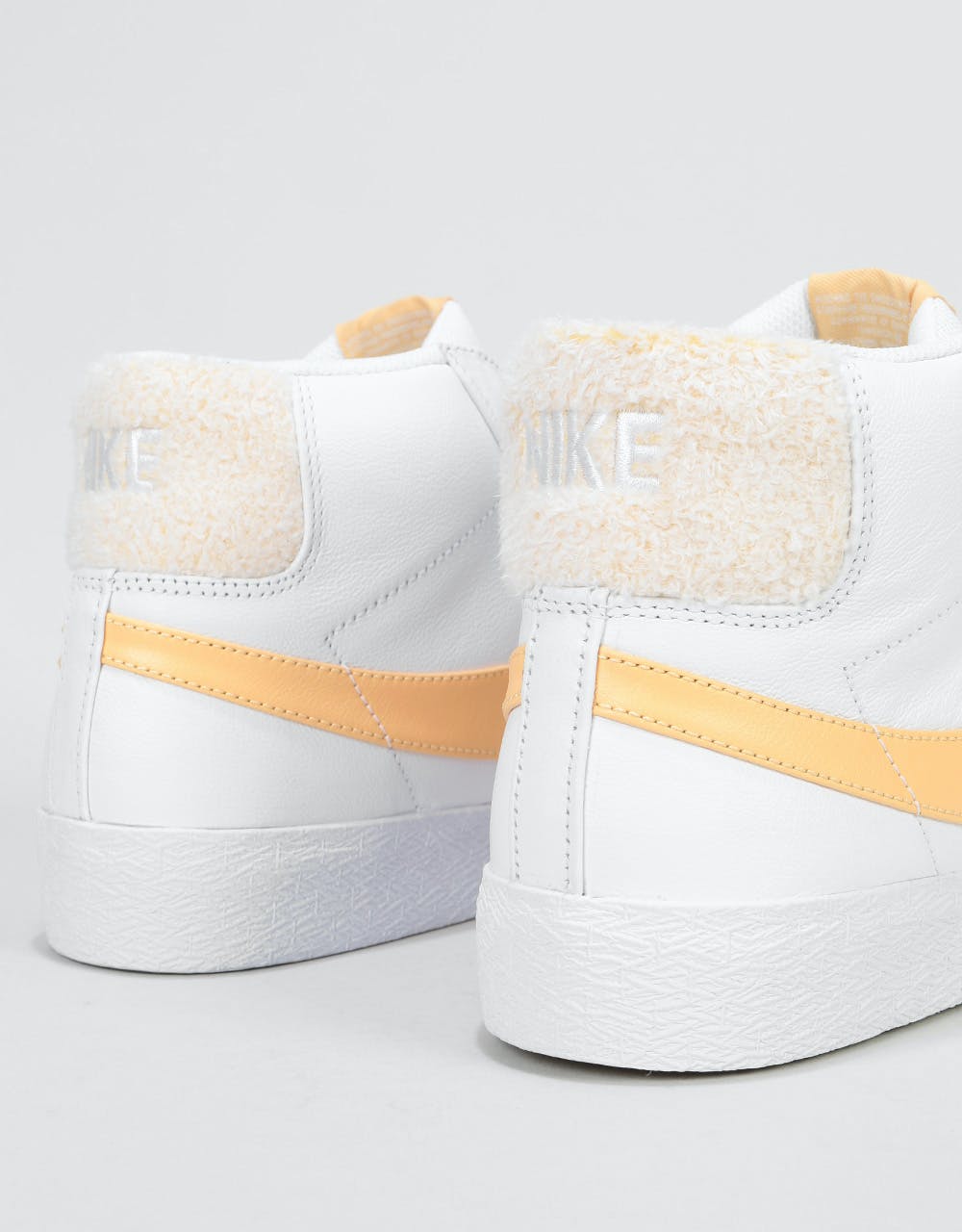 Nike SB Zoom Blazer Mid Premium Skate Shoes - White/Celestial Gold