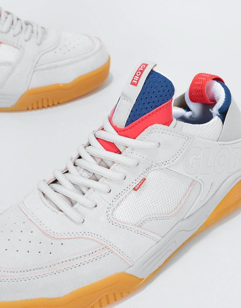 Globe Tilt Evo Skate Shoes - Milk/Blue/Red