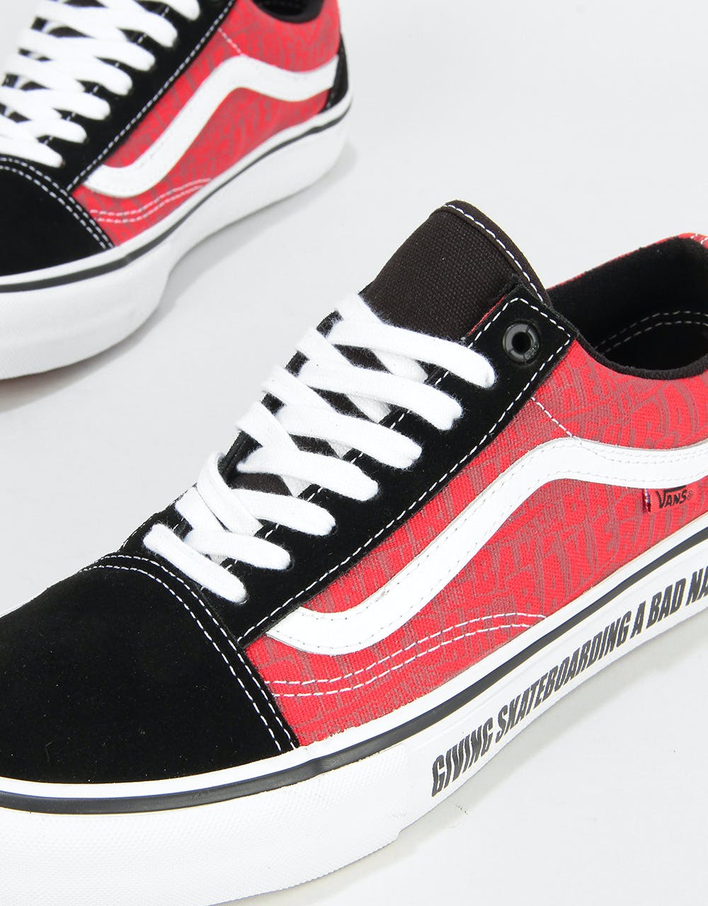 Vans Old Skool Pro Skate Shoes - (Baker) Black/White/Red