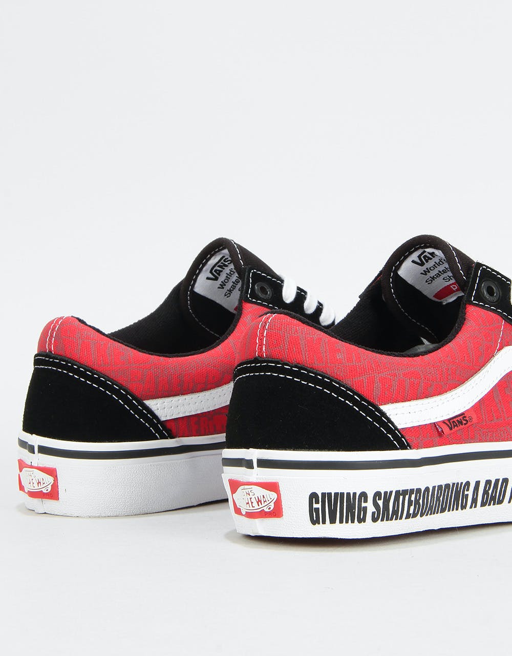 Vans Old Skool Pro Skate Shoes - (Baker) Black/White/Red