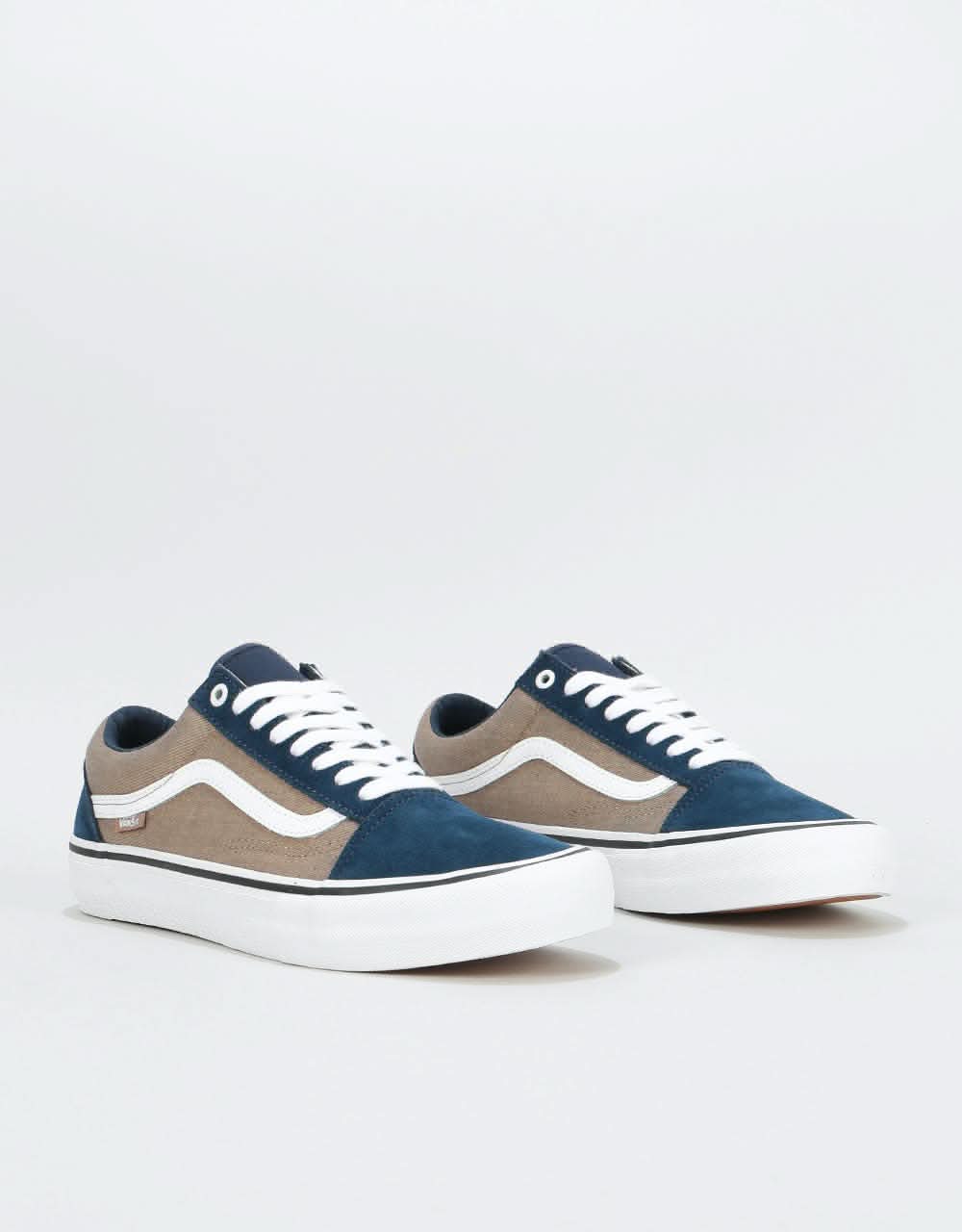 Vans Old Skool Pro Skate Shoes - (Twill) Dress Blues/Portabella
