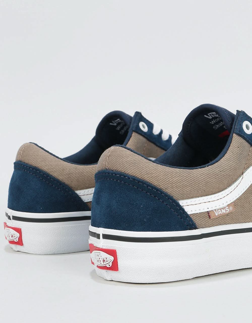 Vans Old Skool Pro Skate Shoes - (Twill) Dress Blues/Portabella