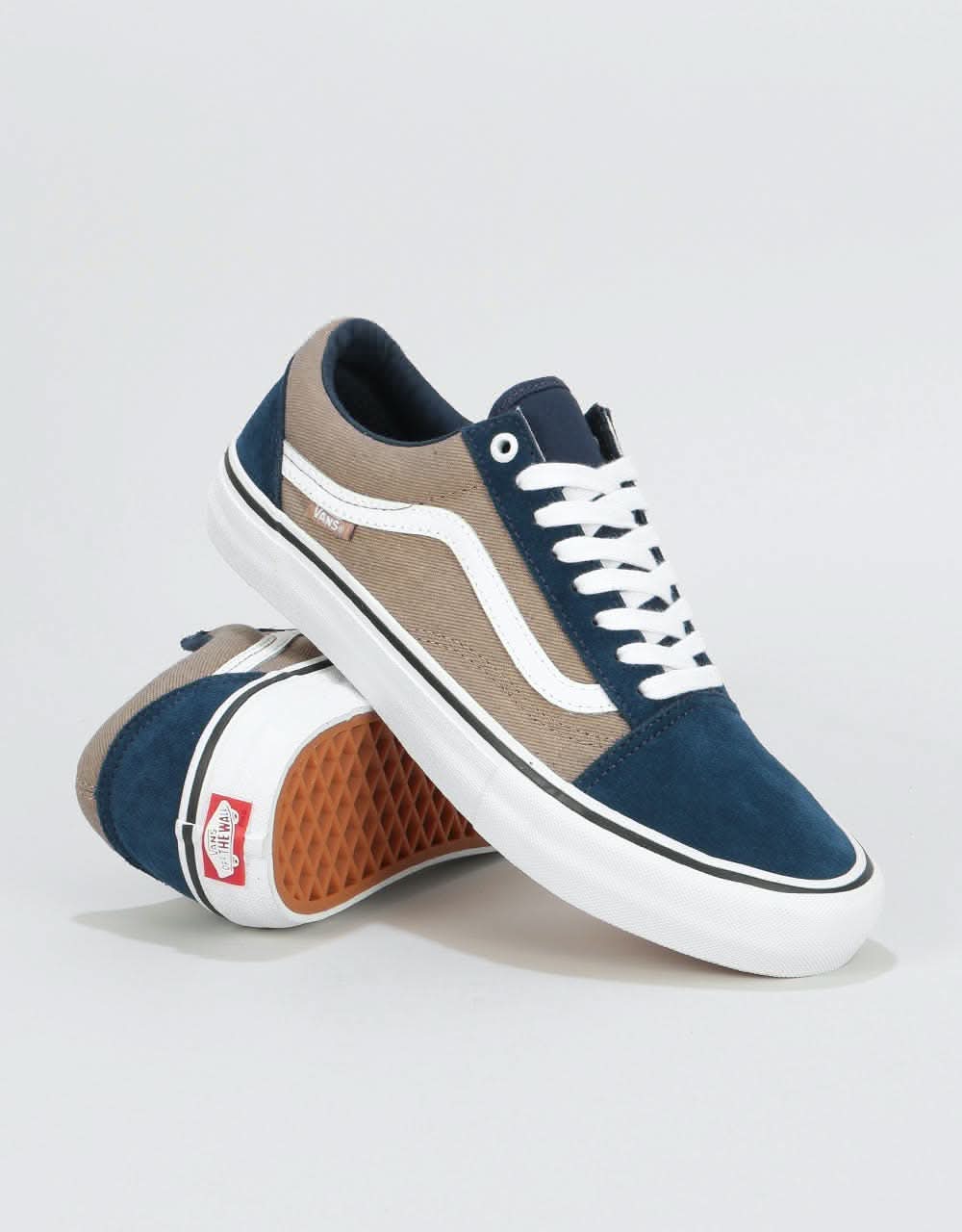 Vans Old Skool Pro Skate Shoes - (Twill) Dress Blues/Portabella