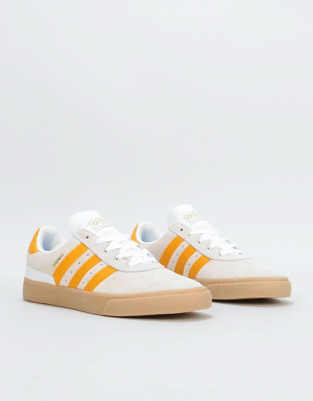Adidas Busenitz Vulc Skate Shoes - White/Tactile Yellow/Gum