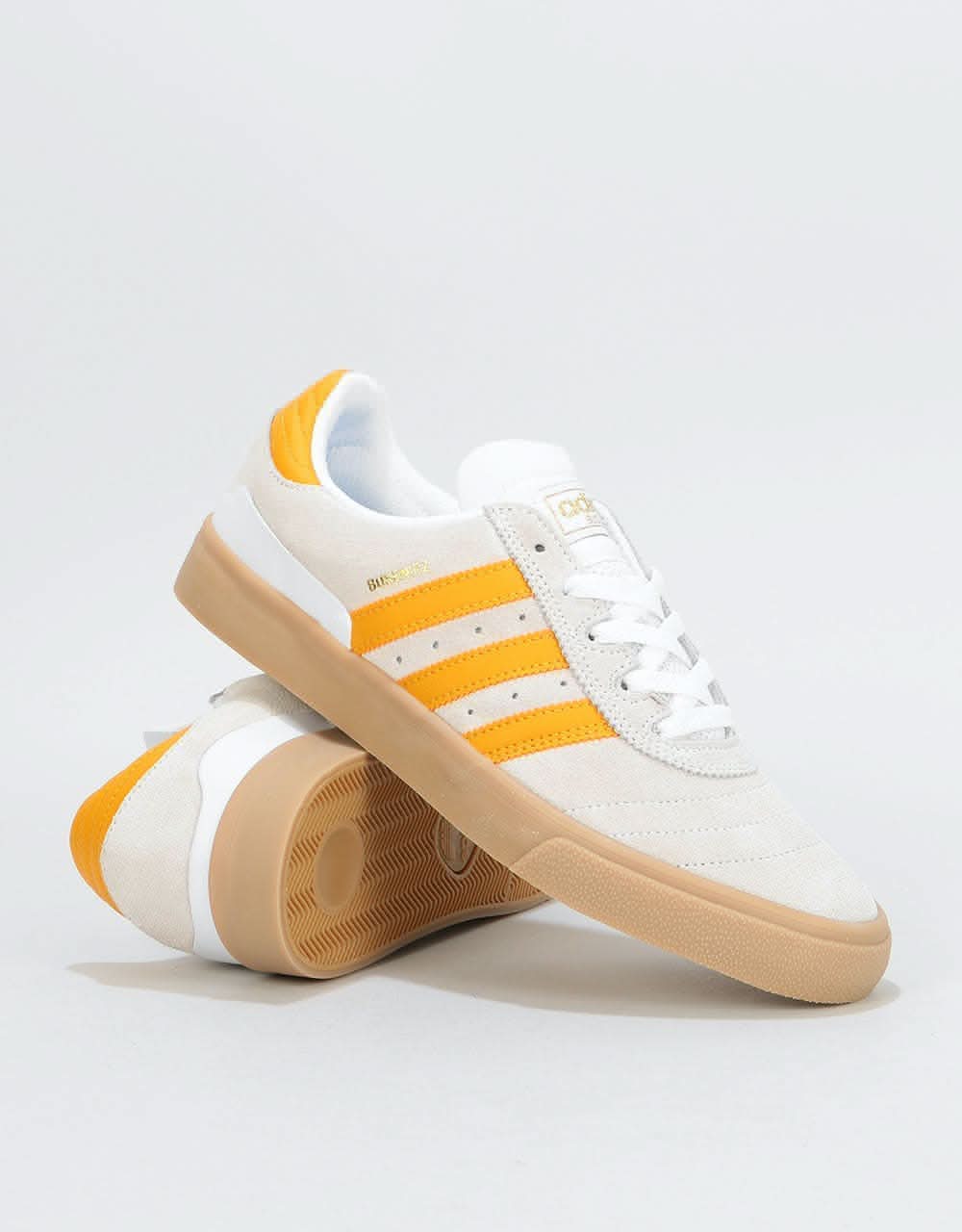 Adidas Busenitz Vulc Skate Shoes - White/Tactile Yellow/Gum