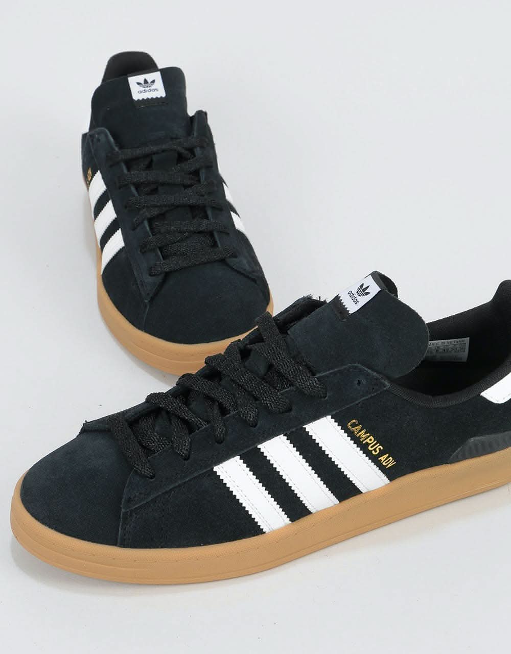 Adidas Campus ADV Skate Shoes - Core Black/White/Gum