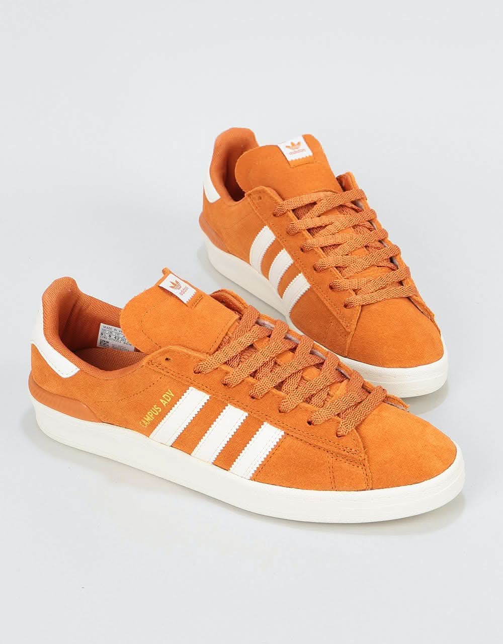 Adidas Campus ADV Skate Shoes - Tech Copper/Chalk White/Gold Metallic