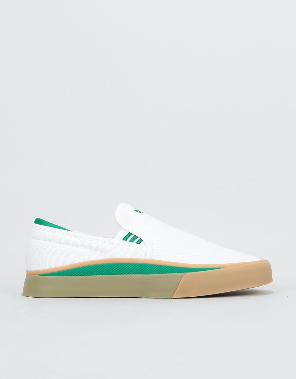 Adidas Sabalo Slip Skate Shoes - White/Bold Green/Gum