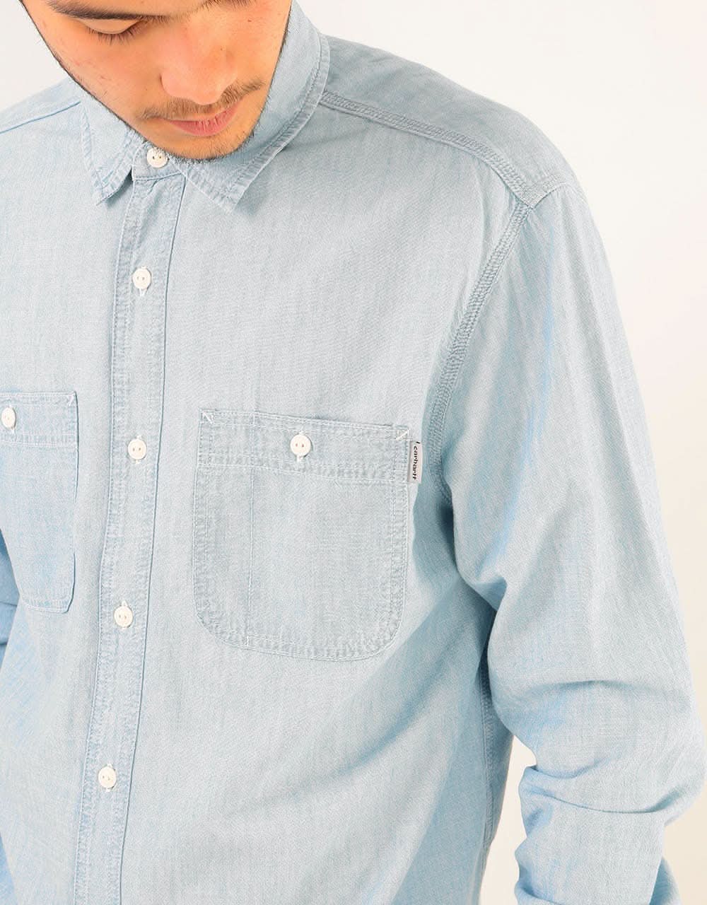Carhartt WIP L/S Clink Shirt - Blue (Stone Bleached)