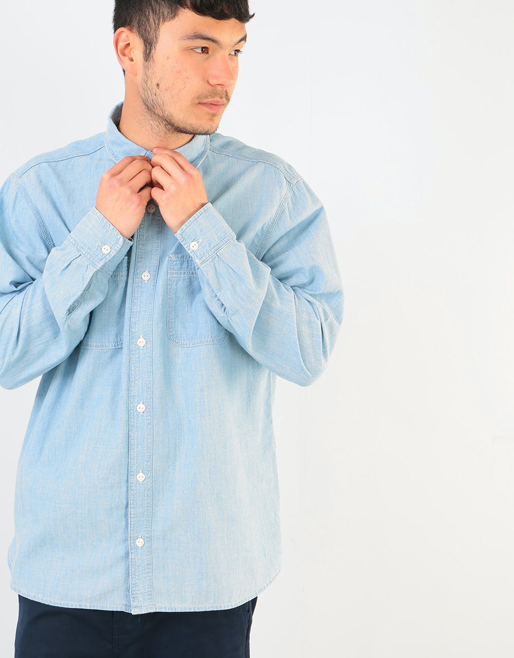 Carhartt WIP L/S Clink Shirt - Blue (Stone Bleached)