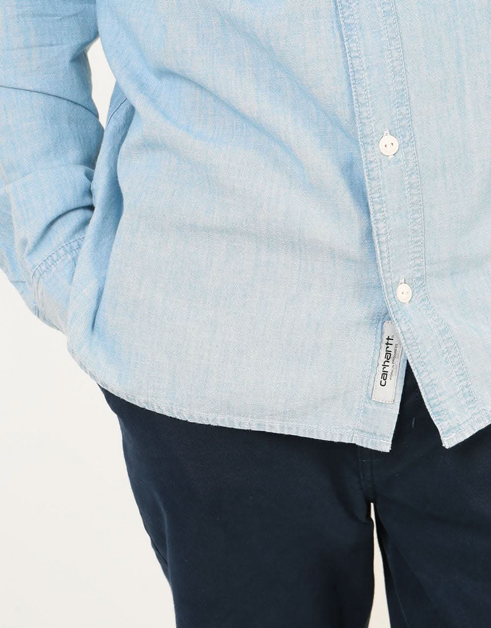 Carhartt WIP L/S Clink Shirt - Blue (Stone Bleached)