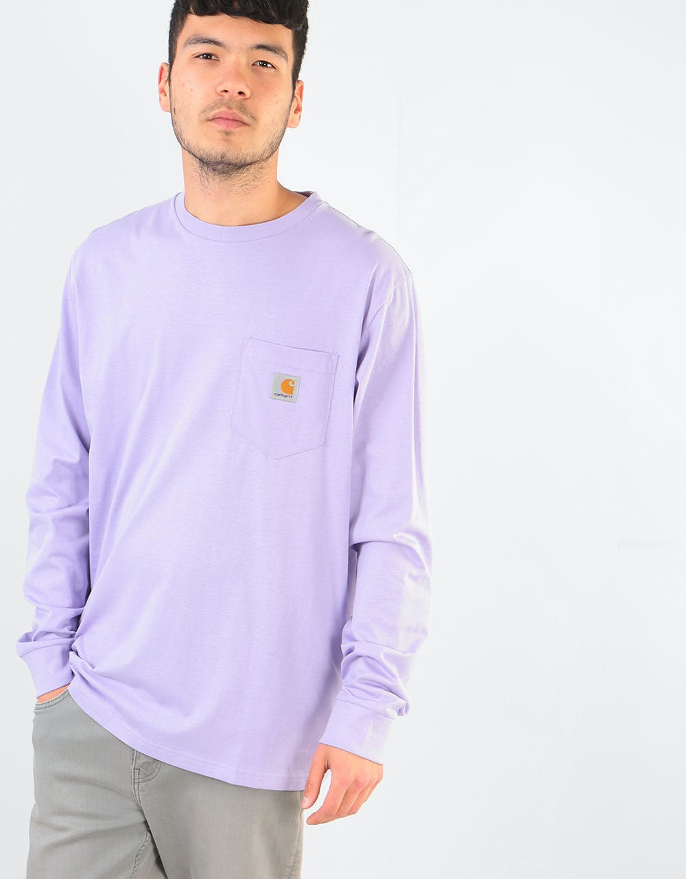 Carhartt WIP L/S Pocket T-Shirt - Soft Lavender