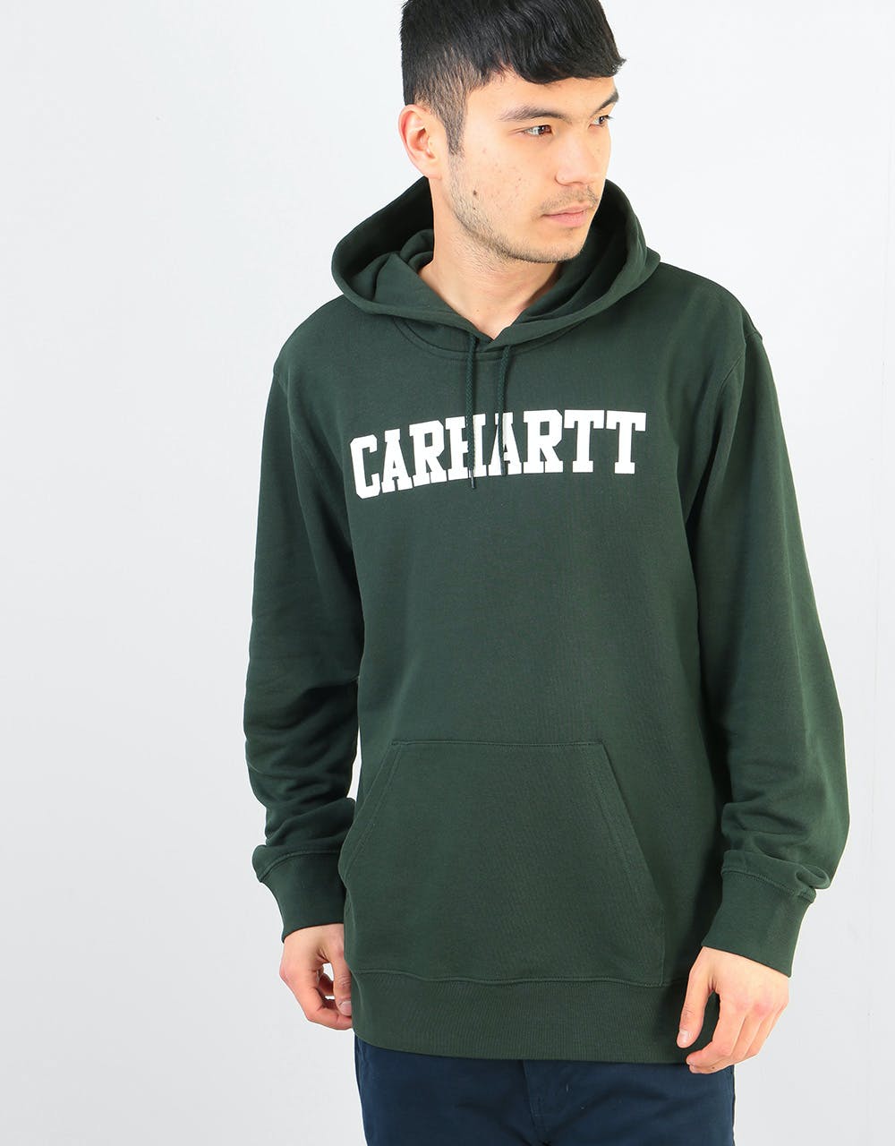 Carhartt WIP Hooded College Sweatshirt - Loden/White