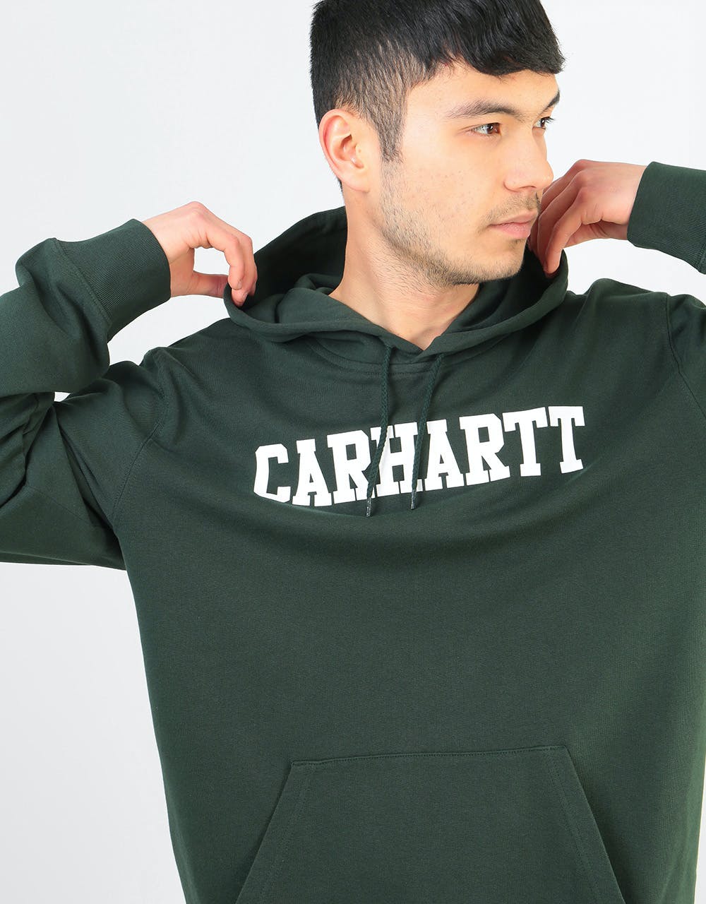 Carhartt WIP Hooded College Sweatshirt - Loden/White