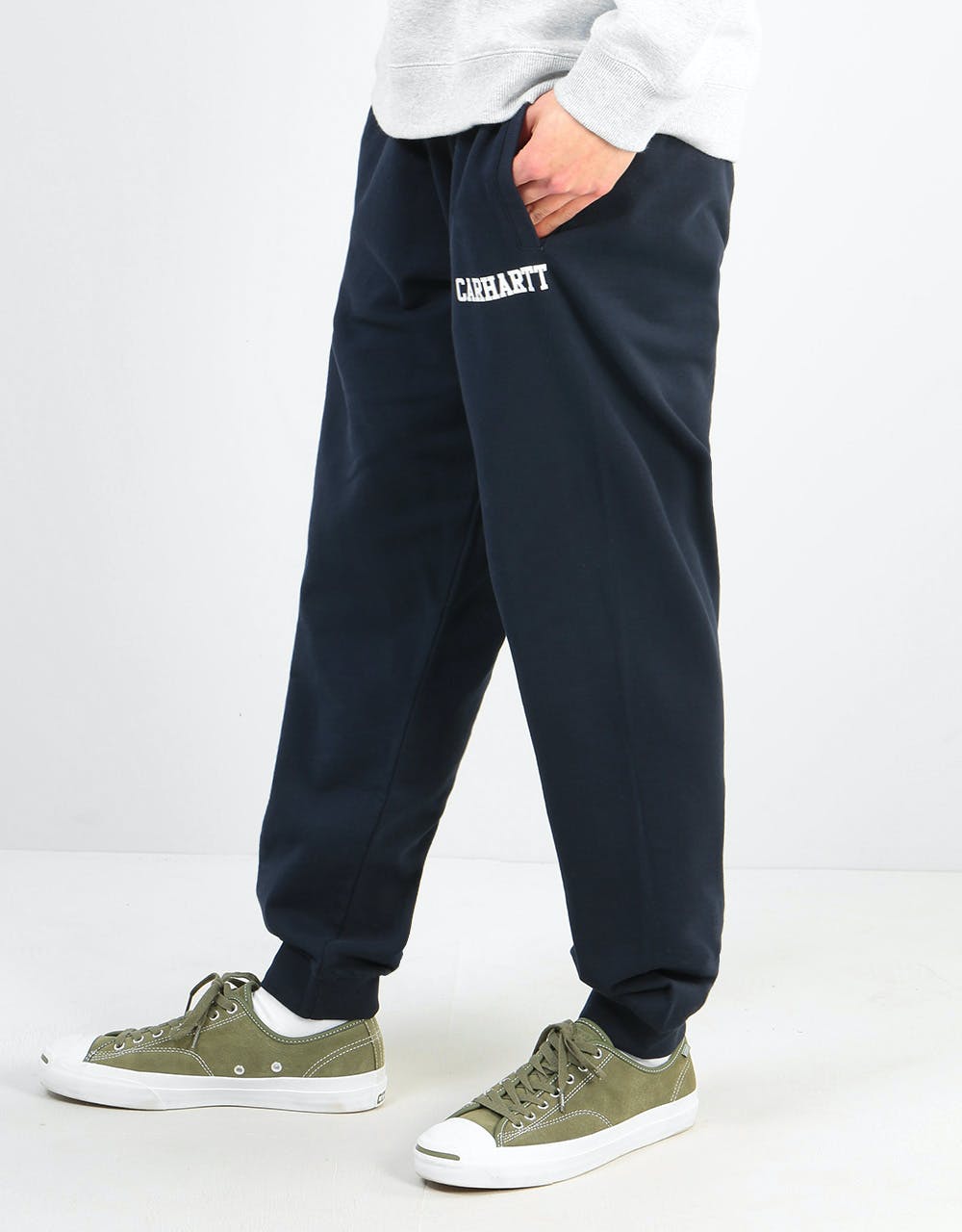 Carhartt WIP College Sweatpants - Dark Navy/White