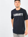Carhartt WIP S/S College T-Shirt - Dark Navy/White