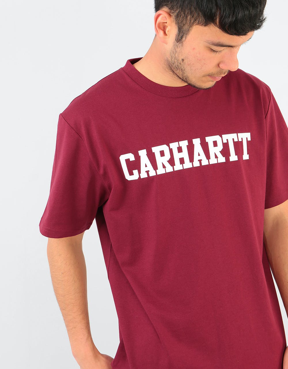 Carhartt WIP S/S College T-Shirt - Mulberry/White