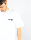 Carhartt WIP S/S College Script T-Shirt - White/Black