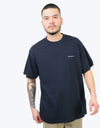 Carhartt WIP S/S Script Embroidery T-Shirt - Dark Navy/White