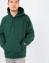Carhartt WIP Hooded Chase Sweatshirt - Bottle Green/Gold