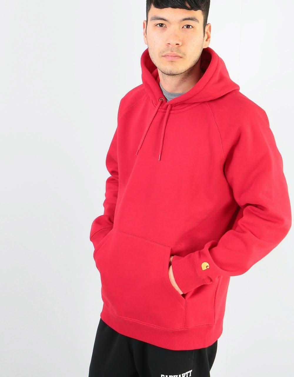 Carhartt WIP Hooded Chase Sweatshirt - Cardinal/Gold