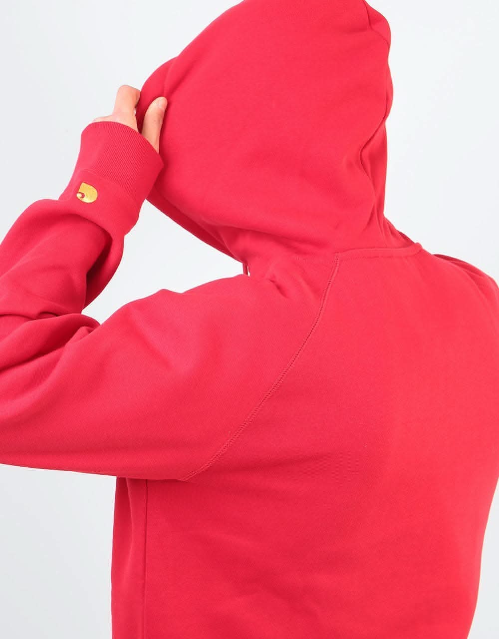 Carhartt WIP Hooded Chase Sweatshirt - Cardinal/Gold