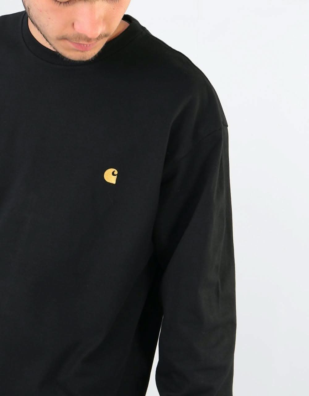 Carhartt WIP L/S Chase T-Shirt - Black/Gold