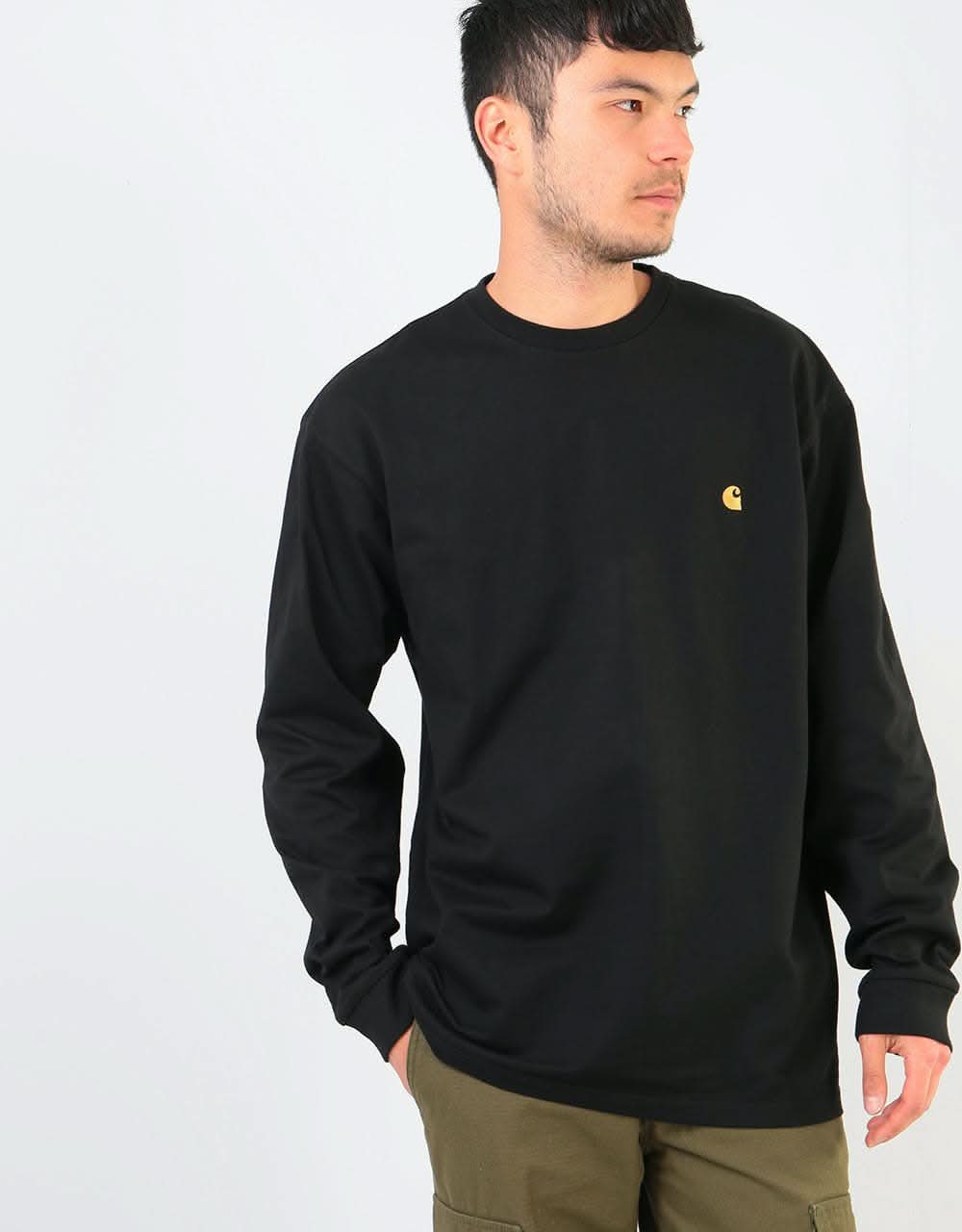 Carhartt WIP L/S Chase T-Shirt - Black/Gold