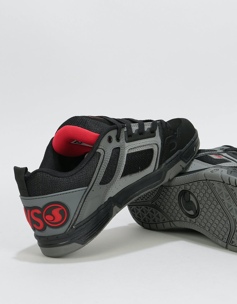 DVS Commanche Skate Shoes - Black/Charcoal/Red Nubuck