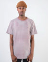 Brixton Hilt Mini Stripe S/S Knit - Mauve/Aluminium