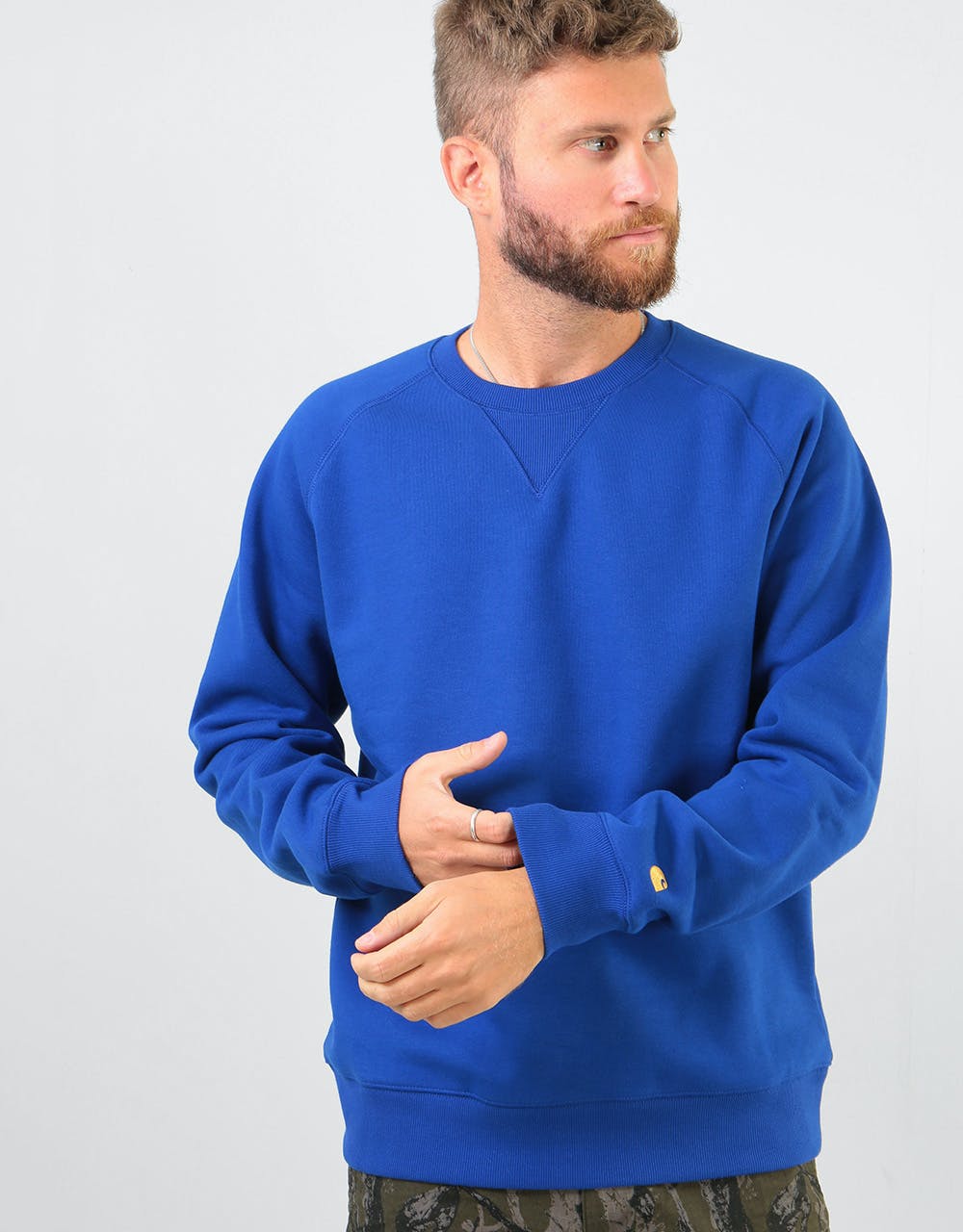 Carhartt WIP Chase Sweatshirt - Thunder Blue/Gold